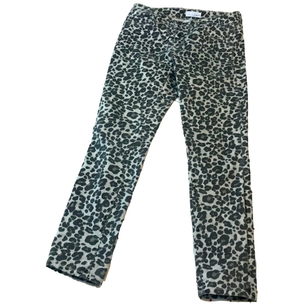 Loft leopard modern skinny jeans 26/2